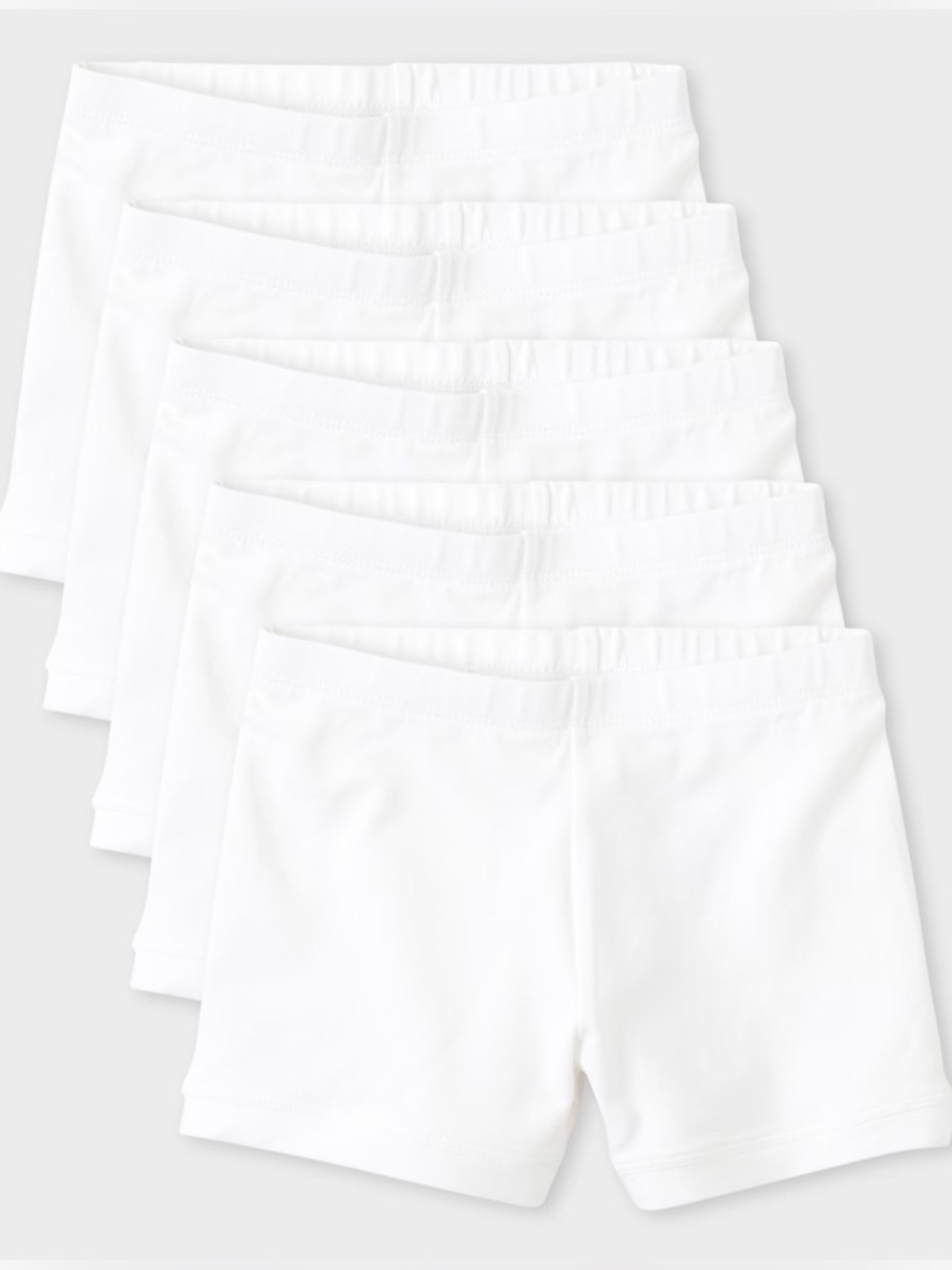 New The Children’s Place Girls XS 4 Cartwheel Shorts 5-Pack White